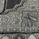 Bufanda de lana con bordado y lentejuelas de estilo étnico indio