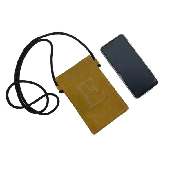 Portamóvil de Piel con Letra Inicial para mujer