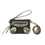 Bolso de Mano Piel de Serraje con Tachuelas para Mujer