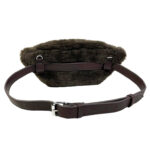 Riñonera sintética de pelo para mujer con asa tipo cinturón