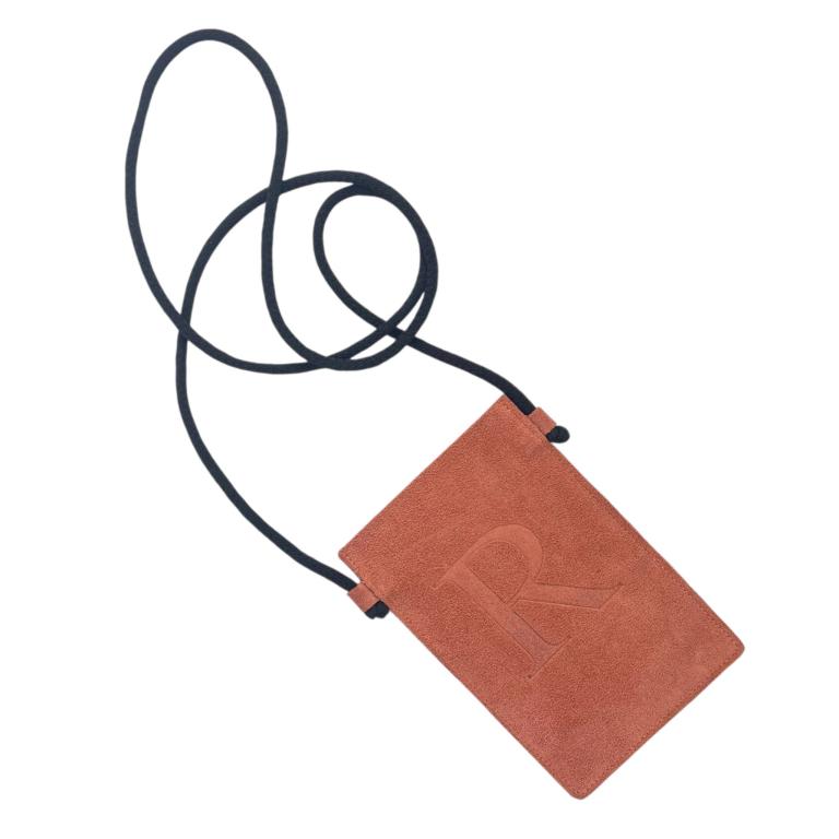 Portamóvil de Piel con Letra Inicial para mujer-Naranja Portamóvil de Piel con Letra Inicial para mujer - Imagen 1