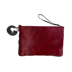 Bolso bandolera artesanal de piel italiana y pelito para mujer