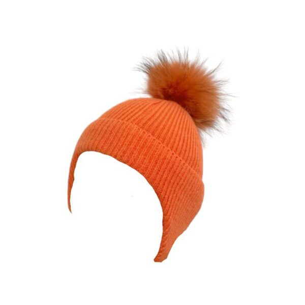Gorro de Lana y Cachemira para Mujer con pelito natural - Imagen 5