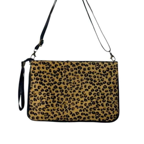 Práctico Bolso Bandolera Artesanal de Piel Italiana y Pelito Mujer - Imagen 7