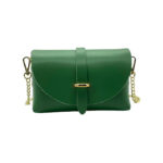 Bolsito Compacto de Piel con Solapa y Asa de Cadena para Mujer