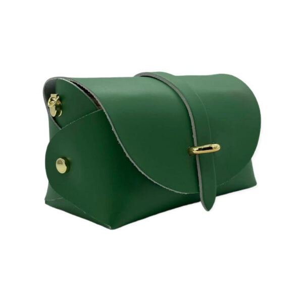 Bolsito Compacto de Piel con Solapa y Asa de Cadena para Mujer