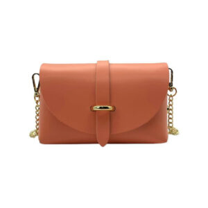 Bolsito Compacto de Piel con Solapa y Asa de Cadena para Mujer