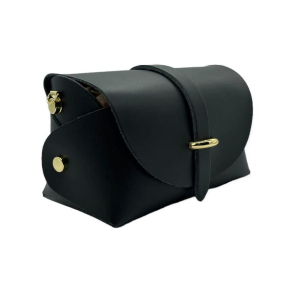 Bolsito Compacto de Piel con Solapa y Asa de Cadena para Mujer