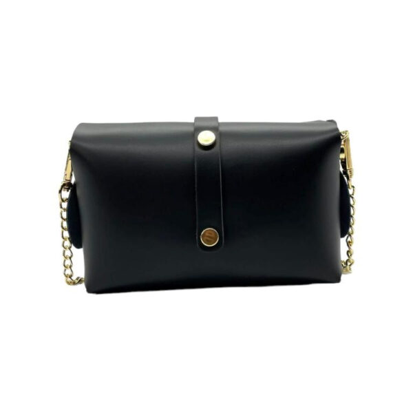 Bolsito Compacto de Piel con Solapa y Asa de Cadena para Mujer