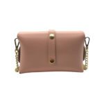 Bolsito Compacto de Piel con Solapa y Asa de Cadena para Mujer