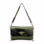 Bolsito Compacto de Piel con Diseño de Abeja y Efecto Brillante para Mujer