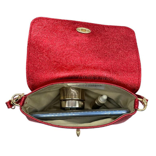 Bolsito Compacto de Piel con Diseño de Abeja y Efecto Brillante para Mujer