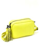 Bolso Bandolera Piel Grano Italiana para Mujer con Flecos Decorativos