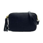 Bolso Bandolera Piel Grano Italiana para Mujer con Flecos Decorativos