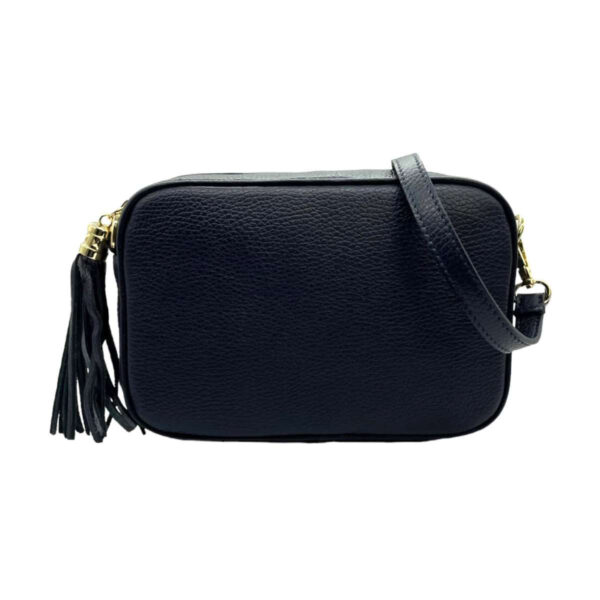 Bolso Bandolera Piel Grano Italiana para Mujer con Flecos Decorativos