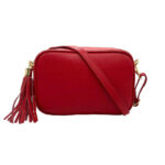 Bolso Bandolera Piel Grano Italiana para Mujer con Flecos Decorativos