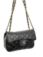 Bolso de Piel Natural Acolchado para Mujer tipo Chanel con Solapa