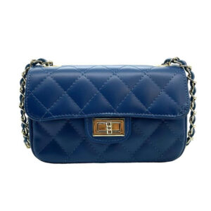 Bolso de Piel Natural Acolchado para Mujer tipo Chanel con Solapa