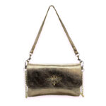 Bolsito Compacto de Piel con Diseño de Abeja y Efecto Brillante para Mujer