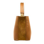 Bolso de Piel para Mujer con Lazo, Forma de Cubo y Bolsito interior