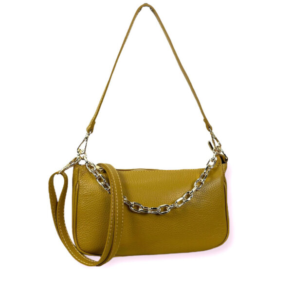 Bolso de Piel para Mujer con Asa de Cadena y Bolsillo Interno