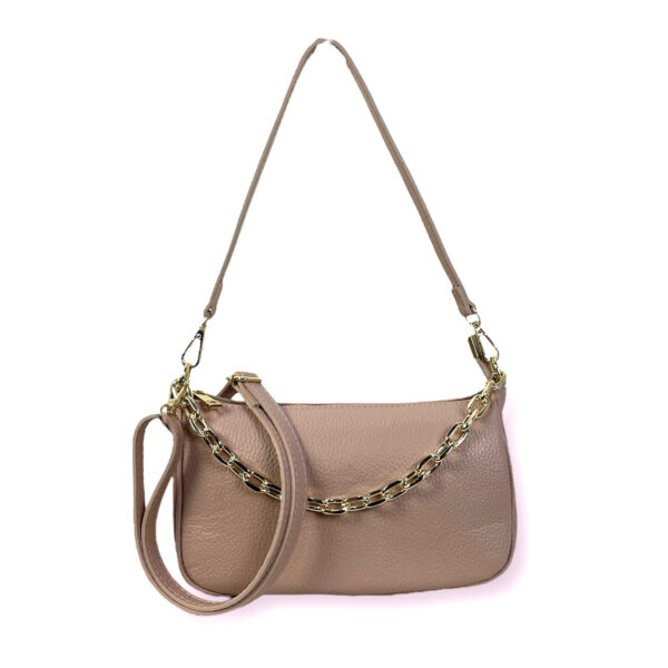 Bolso de Piel para Mujer con Asa de Cadena y Bolsillo Interno