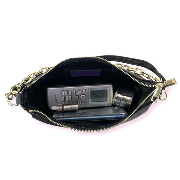 Bolso de Piel para Mujer con Asa de Cadena y Bolsillo Interno