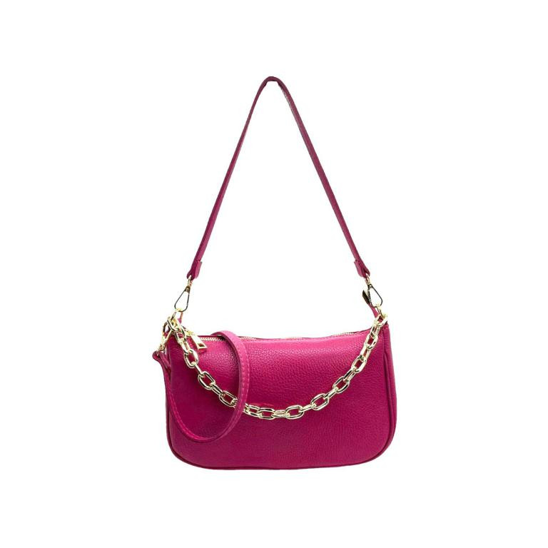 Bolso de Piel para Mujer con Asa de Cadena y Bolsillo Interno