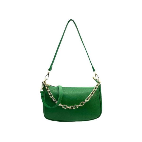 Bolso de Piel para Mujer con Asa de Cadena y Bolsillo Interno