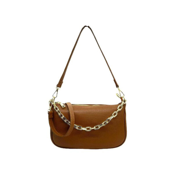 Bolso de Piel para Mujer con Asa de Cadena y Bolsillo Interno
