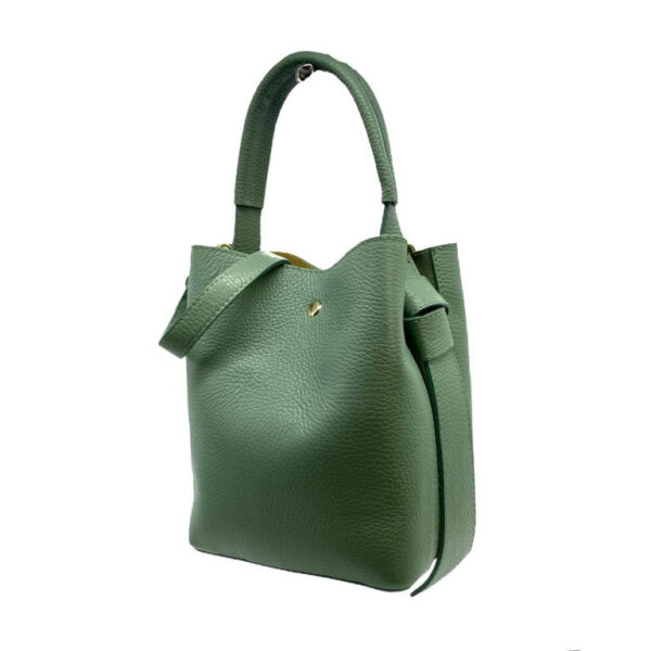 Bolso de Piel para Mujer con Lazo, Forma de Cubo y Bolsito interior