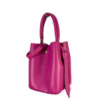 Bolso de Piel para Mujer con Lazo, Forma de Cubo y Bolsito interior