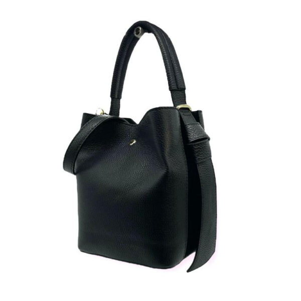 Bolso de Piel para Mujer con Lazo, Forma de Cubo y Bolsito interior