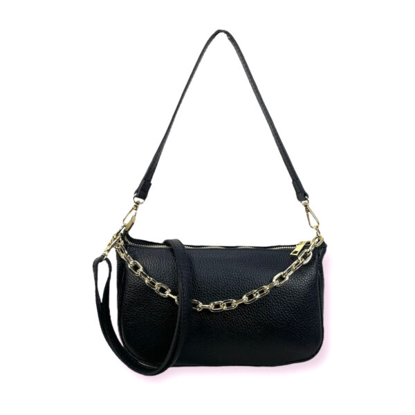 Bolso de Piel para Mujer con Asa de Cadena y Bolsillo Interno