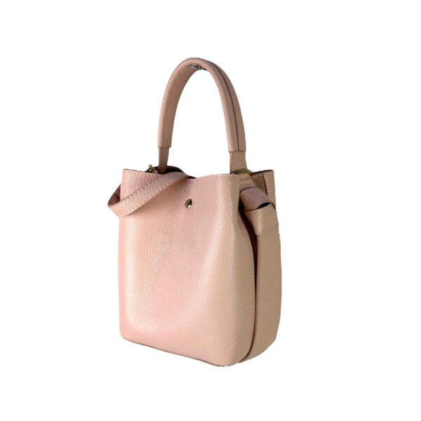Bolso de Piel para Mujer con Lazo, Forma de Cubo y Bolsito interior