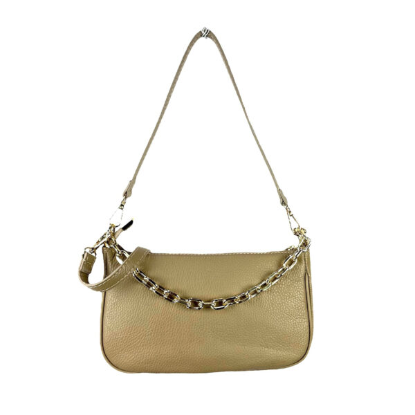 Bolso de Piel para Mujer con Asa de Cadena y Bolsillo Interno