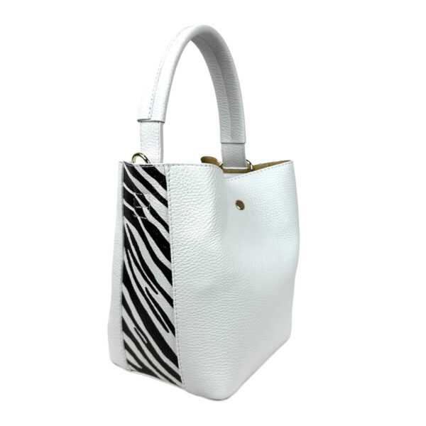 Bolso de Piel para Mujer con Lazo, Forma de Cubo y Bolsito interior