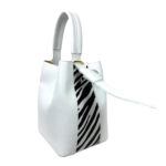 Bolso de Piel para Mujer con Lazo, Forma de Cubo y Bolsito interior