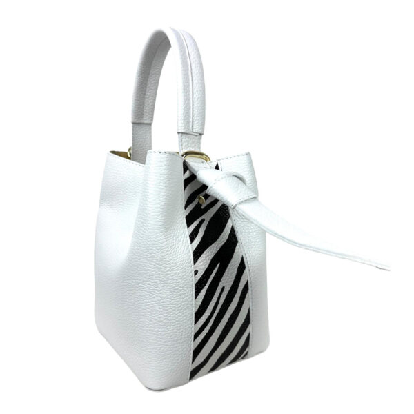 Bolso de Piel para Mujer con Lazo, Forma de Cubo y Bolsito interior