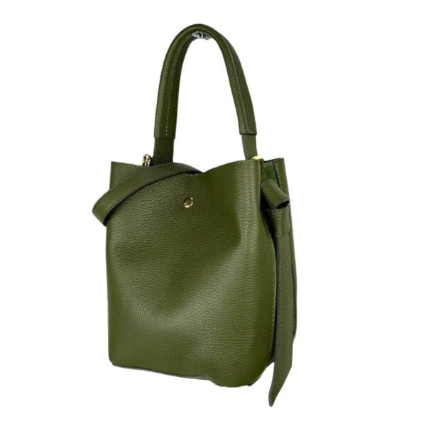 Bolso de Piel para Mujer con Lazo, Forma de Cubo y Bolsito interior