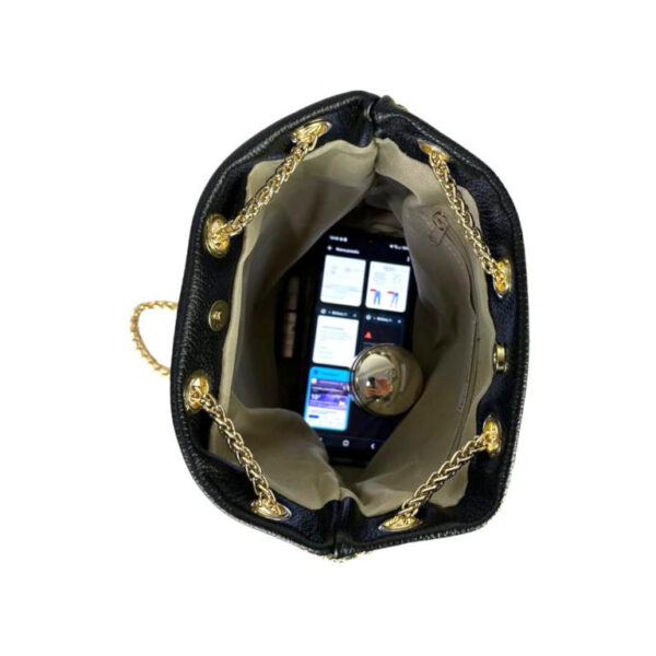 Bolso de Piel con Asas de Cadena Ajustables y Cierre de Botón para Mujer