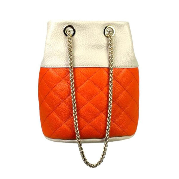 Bolso de Piel con Asas de Cadena Ajustables y Cierre de Botón para Mujer