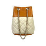 Bolso de Piel con Asas de Cadena Ajustables y Cierre de Botón para Mujer