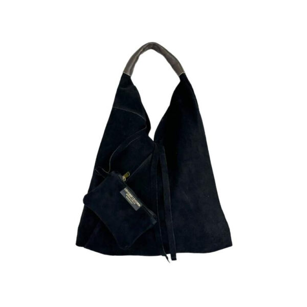 Amplio Bolso de Hombro de Piel de Serraje para Mujer con Monedero Extra