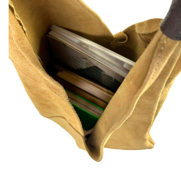 Amplio Bolso de Hombro de Piel de Serraje para Mujer con Monedero Extra