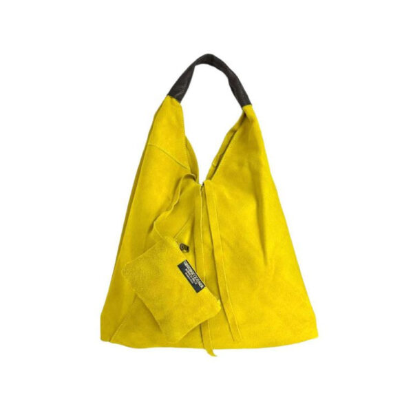 Amplio Bolso de Hombro de Piel de Serraje para Mujer con Monedero Extra