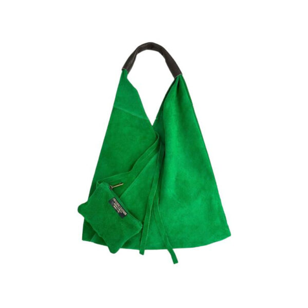 Amplio Bolso de Hombro de Piel de Serraje para Mujer con Monedero Extra