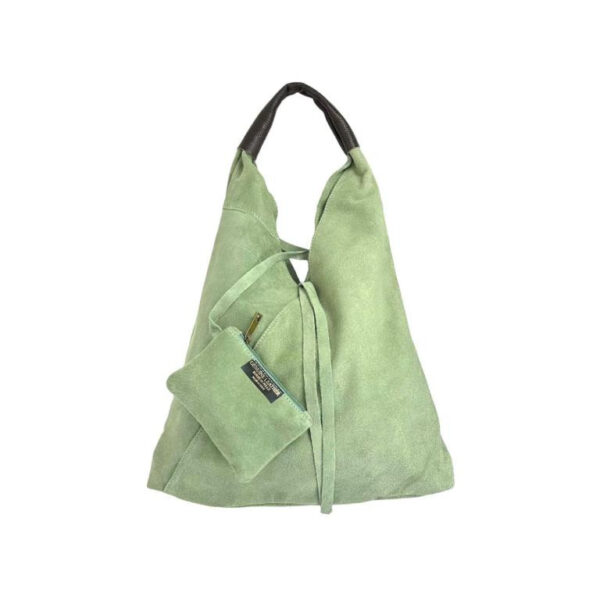 Amplio Bolso de Hombro de Piel de Serraje para Mujer con Monedero Extra