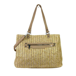 Amplio Bolso Shopper Sintético con Bolsillo Frontal y Asas Largas