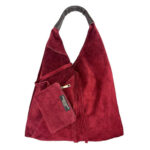 Amplio Bolso de Hombro de Piel de Serraje para Mujer con Monedero Extra